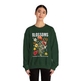 Blossoms Floral Crewneck Sweatshirt Comfortable Unisex Pullover Timeless Charm Streetwear Nature Inspired Empowerment Design Perfect Gift for Garden Lovers Friends Birthdays Cozy Days Casual Wear