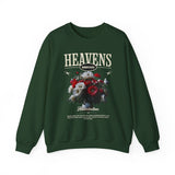 Heavens Hallucinations Crewneck Comfortable Unisex Heavy Blend Sweatshirt Artistic Streetwear Bold Floral Graphic Design for Self Expression Perfect Gift for Friends Birthdays Cozy Days
