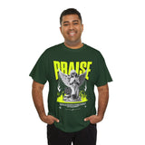 Praise Angel Statue Graphic Unisex Heavy Cotton Tee Spiritual Gothic Streetwear T-Shirt