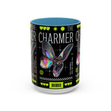 The Charmer Butterfly Accent Coffee Mug 11oz 15oz Black Two Tone Ceramic Cup Aesthetic Iridescent Butterfly Design Gift for Coffee Lovers