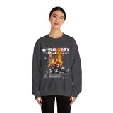 Currency Blaze Burning Money Graphic Unisex Heavy Blend Crewneck Sweatshirt Bold Streetwear Flame Cash Statement Urban Pullover