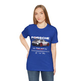Porsche High-Performance Track Machine Blueprint Design Unisex Heavy Cotton Tee Powerful Street Racing Inspired Graphic Shirt