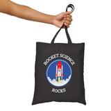 Rocket Science Rocks Tote Bag Space Exploration STEM Education Astronomy Science Lover Nerd Geek Astronaut Eco Friendly Durable Reusable Canvas Shopping Bag