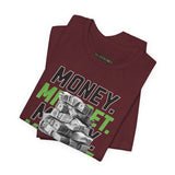 Money Mindset Unisex Jersey Short Sleeve Tee Graphic Black T Shirt Hustle Grind Wealth Entrepreneur Motivational Streetwear Bold Artistic Fashion Outfit