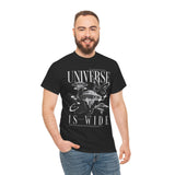 Universe Is Wide Graphic Unisex Heavy Cotton Tee Cosmic Galaxy Butterfly Space Streetwear T Shirt