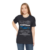 Blue Supercar Roadster Inspired Side Profile Art Unisex Tee Luxury Performance Streetwear Graphic Shirt