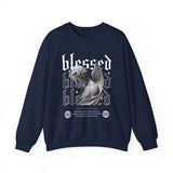Blessed Angel Statue Graphic Unisex Heavy Blend Crewneck Sweatshirt Gothic Streetwear Aesthetic Spiritual Bold Artistic Pullover