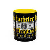 Hustler Original Money Maker Accent Coffee Mug 11oz 15oz Streetwear Bold Dollar Bill Graphic Motivational Entrepreneur Ceramic Cup