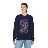 Mamba Unisex Heavy Blend Crewneck Sweatshirt Bold Serpent Power Graphic Streetwear Design Symbol of Focus Resilience and Inner Strength Premium Artistic Fleece Fashion