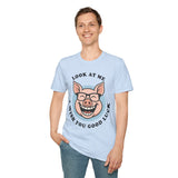 Laughing Pig Fun Cartoon Unisex Heavy Cotton Tee Trendy Humor Streetwear Graphic Shirt Perfect Gift for Friends Birthdays Casual Wear