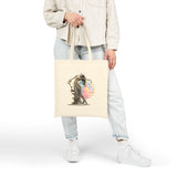 Sculptural Future Statue Art Cotton Canvas Tote Bag Greek Goddess Abstract Cosmic Splash Bold Artistic Streetwear Reusable Shopping Bag