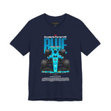 Blue Formula Race Car Graphic Unisex Heavy Cotton Tee High Speed Streetwear for Motorsport Fans and Racing Lifestyle Enthusiasts
