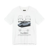 Cyber Truck Tesla Futuristic Electric Pickup Blueprint Art Unisex Heavy Cotton Tee Bold Streetwear Graphic Shirt For Car Lovers And Tech Enthusiasts