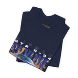 Blue Flame Street Racing Car Graphic Unisex Heavy Cotton Tee Bold Drift Style Automotive Streetwear Shirt