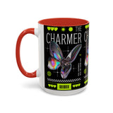 The Charmer Butterfly Accent Coffee Mug 11oz 15oz Black Two Tone Ceramic Cup Aesthetic Iridescent Butterfly Design Gift for Coffee Lovers