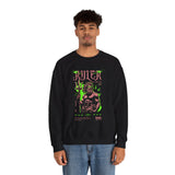 Ruler of the Sea Poseidon Unisex Heavy Blend Crewneck Sweatshirt Greek Mythology Statue Graphic Gothic Streetwear Bold Artistic Pullover
