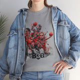 Legends On Court Unisex Heavy Cotton Tee Basketball Streetwear Graphic T Shirt Vibrant Athletic Art Design Perfect Gift For Sports Fans Players Gymwear Festivals And Urban Fashion Lovers