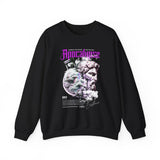 Unisex Heavy Blend Crewneck Sweatshirt Apocalypse Chaos Graphic Pullover Black Greek Statue Vaporwave Streetwear Bold Futuristic Artistic Fashion Outfit