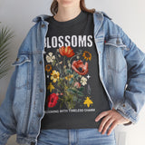 Blossoms Floral Graphic Unisex Heavy Cotton Tee Comfortable Streetwear Timeless Charm Motivational Nature Inspired T Shirt Perfect Gift for Garden Lovers Friends Birthdays Casual Everyday Wear
