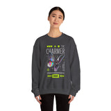 The Charmer Unisex Heavy Blend Crewneck Sweatshirt Futuristic Butterfly Neon Cyber Aesthetic Graphic Pullover Streetwear Fashion