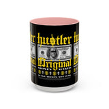 Hustler Original Money Maker Accent Coffee Mug 11oz 15oz Streetwear Bold Dollar Bill Graphic Motivational Entrepreneur Ceramic Cup