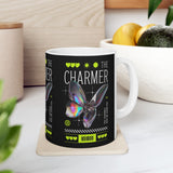 The Charmer Ceramic Mug Futuristic Butterfly Neon Cyber Aesthetic Graphic Coffee Tea Cup Artistic Streetwear Inspired Gift