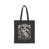 Cronus The Dark Sovereign Cotton Canvas Tote Bag Eco Friendly Greek Mythology Statue Graphic Gothic Streetwear Bold Artistic Shopper