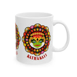 Ceramic Kathakali Mug Kerala Traditional Dance Art Coffee Cup Indian Culture Onam Festival Malayalam Heritage Ethnic Graphic Souvenir Gift