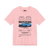 Blue Apex Muscle Coupe Blueprint Art Unisex Heavy Cotton Tee Powerful Street Machine Graphic Shirt for Car Lovers and Collectors