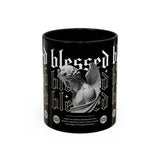 Blessed Angel Statue Graphic Accent Coffee Mug 11oz 15oz Gothic Streetwear Aesthetic Spiritual Artistic Ceramic Drinkware
