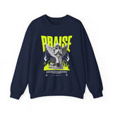 Praise Angel Statue Graphic Unisex Heavy Blend Crewneck Sweatshirt Gothic Spiritual Streetwear Pullover