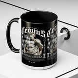 Cronus The Dark Sovereign Accent Coffee Mug 11oz 15oz Greek Mythology Statue Graphic Gothic Streetwear Bold Artistic Ceramic Cup