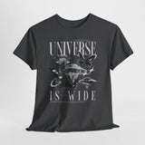 Universe Is Wide Graphic Unisex Heavy Cotton Tee Cosmic Galaxy Butterfly Space Streetwear T Shirt