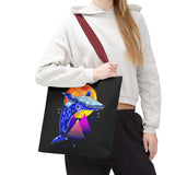 Ballena Cosmic Whale Art Eco Tote Bag Vibrant Geometric Ocean Design Durable Canvas Reusable Shopping Bag Premium Artistic Streetwear Accessory Perfect Gift for Nature Lovers Dreamers and Creative Thinkers