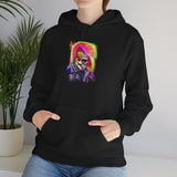 Calavera Punk Skull Unisex Heavy Blend Hoodie Neon Gothic Streetwear Sweatshirt Vibrant Rock Rebel Design For Punk Festivals Halloween Concerts Tattoo Artists And Alternative Fashion Lovers