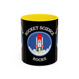 Rocket Science Rocks Accent Coffee Mug 11oz 15oz Space Lover Science Gift Black White Two Tone Ceramic Cup