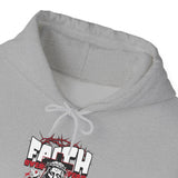 Faith Over Fear Jesus Crown Of Thorns Unisex Heavy Blend Hooded Sweatshirt Christian Graphic Bold Religious Streetwear Motivational Bible Verse Hoodie