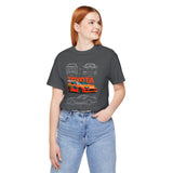Legendary Orange Street Racer Blueprint Tee Unisex Heavy Cotton Retro Tuner Car Art Graphic Shirt for Enthusiasts