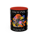 Blooms Person Accent Coffee Mug 11oz 15oz Abstract Floral Head Artistic Colorful Modern Creative Design Black White Ceramic Tea Cup Streetwear Inspired Artistic Fashion Drinkware