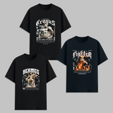 Greek Mythology Graphic T Shirt Combo Pack Gods Statue Print Cotton Unisex Streetwear Aesthetic Graphic Tees Hercules Hermes Fighter Design Trendy Casual Wear India