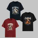Greek Mythology Graphic T Shirt Combo Pack Gods Statue Print Cotton Unisex Streetwear Aesthetic Graphic Tees Hercules Hermes Fighter Design Trendy Casual Wear India