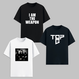Motivational Graphic T Shirt Combo Pack I Am The Weapon Tate Chess Alpha Streetwear Cotton Unisex Graphic Tees Black Trendy Gym Wear India