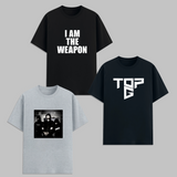 Motivational Graphic T Shirt Combo Pack I Am The Weapon Tate Chess Alpha Streetwear Cotton Unisex Graphic Tees Black Trendy Gym Wear India