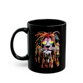 Rasta Lion Coffee Mug Reggae Style Lion Graphic Mug Dreadlock Lion Art Cool Animal Mug Music Vibe Coffee Mug Street Style Aesthetic Mug