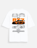 Mazda RX7 Oversized T Shirt JDM Sports Car Blueprint Graphic Streetwear Tee