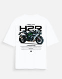 Kawasaki Ninja H2R Graphic Oversized T Shirt Premium Superbike Streetwear Cotton Rider Tee