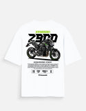Kawasaki Z900 Graphic Oversized T Shirt Premium Naked Superbike Streetwear Cotton Rider Tee White