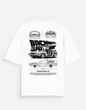 Back To The Future Delorean DMC 12 Oversized T Shirt Retro Movie Car Blueprint Streetwear Tee