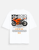 KTM RC8C Graphic Oversized T Shirt Premium Racing Superbike Streetwear Cotton Rider Tee Black