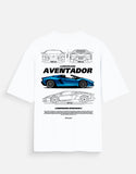 Lamborghini Aventador Oversized T Shirt Supercar Graphic Streetwear Racing Tee
